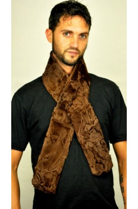 Brown Karakul Fur Scarf  